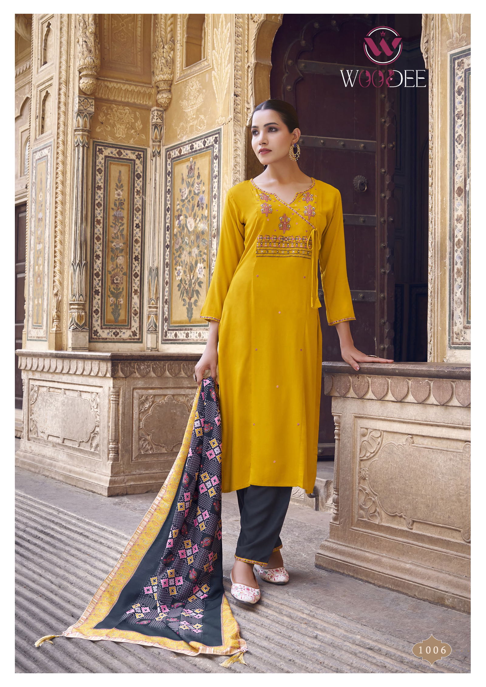 Golden Pearl Vol 1 By Woodee Premium Rayon Designer Kurti With Bottom Dupatta Wholesale Shop In Surat